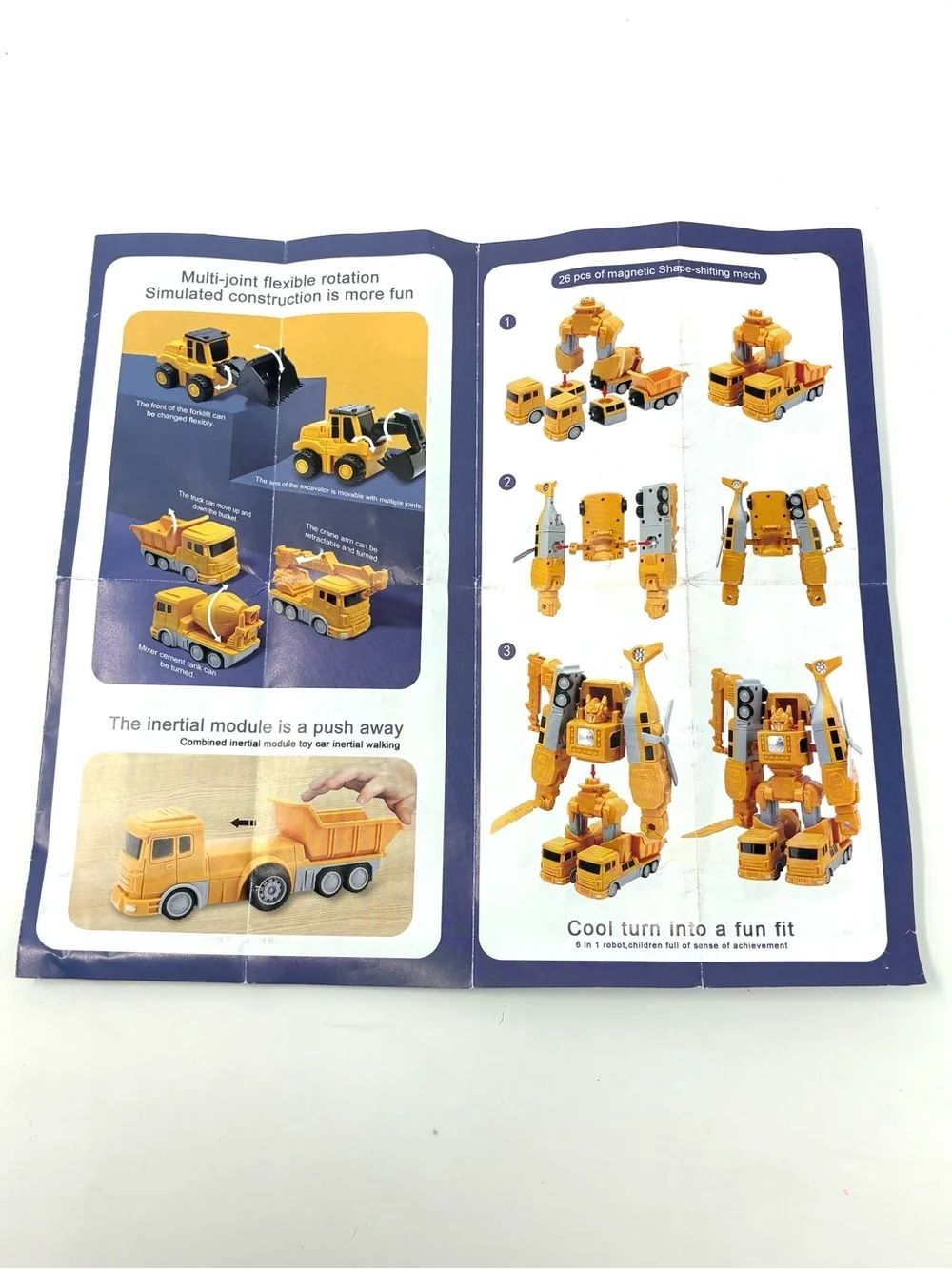 2929 Toys Magnetic Transform Engineering Car Building Set 35 PCS  For Kids Robot